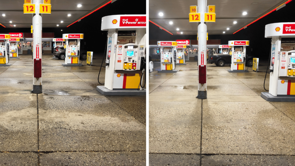 Gas Station Power Washing Fueling Pad Precisely Clean